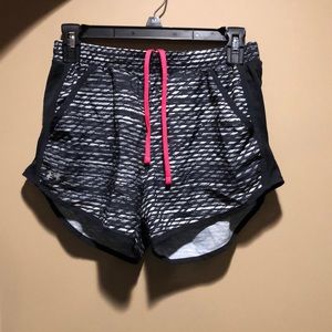 Black Patterned Under Aromour Shorts